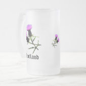 Schotse bloemthistel matglas bierpul (Voorkant links)