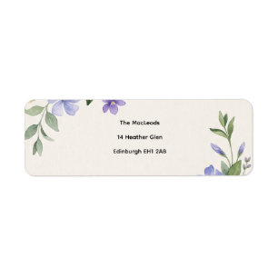 Schotse Bluebell Distel Retouradreslabel Etiket