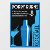Schotse Bobby Burns Whiskey Cocktail Raamsticker (Vel)