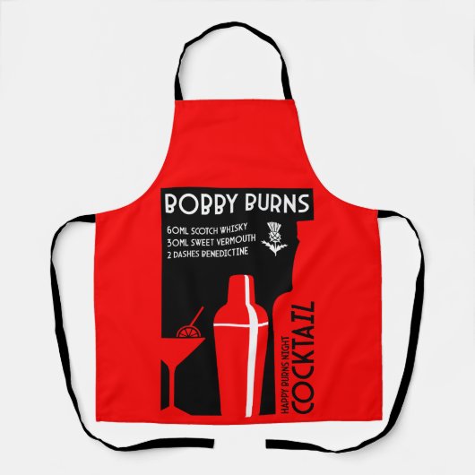 Schotse Bobby Burns Whiskey Cocktail Schort (Voorkant)