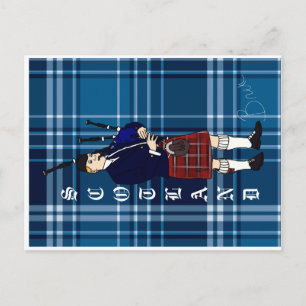 Schotse briefkaart bagpiper