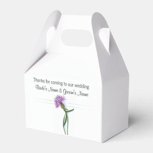 Schotse bruiloft souvenirs, geschenken, giveaways bedankdoosjes (Voorkant Zijde)