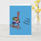 Schotse Caber Tosser, Grappige kaart. Kaart (Gele Bloem)