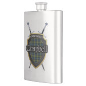 Schotse Campbell Tartan Shield and Swords Heupfles (Links)