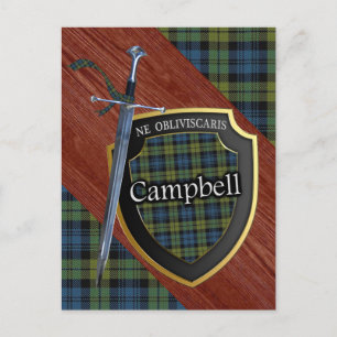 Schotse Campbell Tartan Sword & Shield Briefkaart