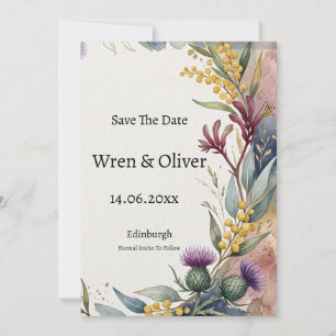 Schotse Canadese Esdoorn Distel Save the Date Kaar