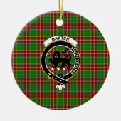 Schotse Clan Baxter Moderne Tartan en Wapenembleem Keramisch Ornament (Voorkant)