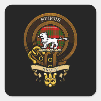 Schotse Clan Bruce Badge en Crest | Wapenschild Vierkante Sticker