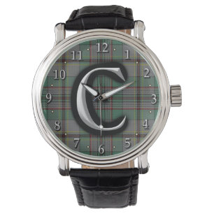 Schotse Clan Craig C Monogram Tartan Horloge
