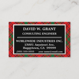 Schotse Clan Grant Tartan Plaid Visitekaartje