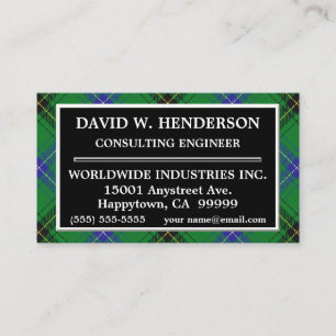 Schotse Clan Henderson Tartan Plaid Visitekaartje