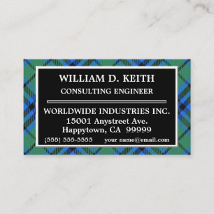 Schotse Clan Keith Tartan Plaid Visitekaartje