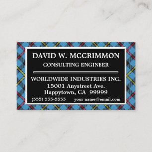 Schotse Clan MacCrimmon Tartan Plaid Visitekaartje