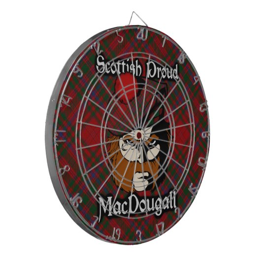 Schotse Clan MacDougall Tartan Dartboard Dartbord (Voorkant Links)