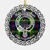 Schotse Clan MacFarquhar Tartan en Wapenembleem Keramisch Ornament (Voorkant)