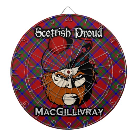Schotse Clan MacGillivray Tartan Dartboard Dartbord (Voorkant)