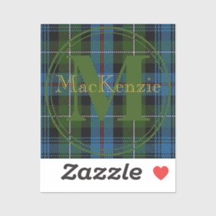 Schotse clan MacKenzie Tartan Gold Name-Initiaal Sticker
