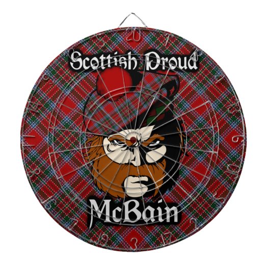Schotse Clan McBain MacBain Tartan Dartboard Dartbord (Voorkant)
