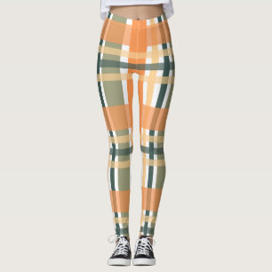 Schotse clan plaid oranje groen geruit geruit leggings