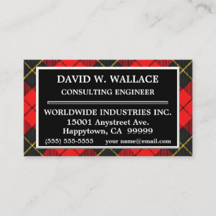 Schotse Clan Wallace Tartan Plaid Visitekaartje