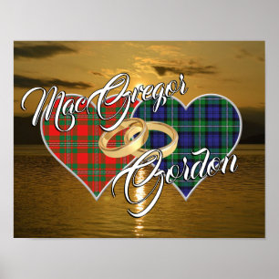 Schotse Clans Trouwring Tartan Harten Poster