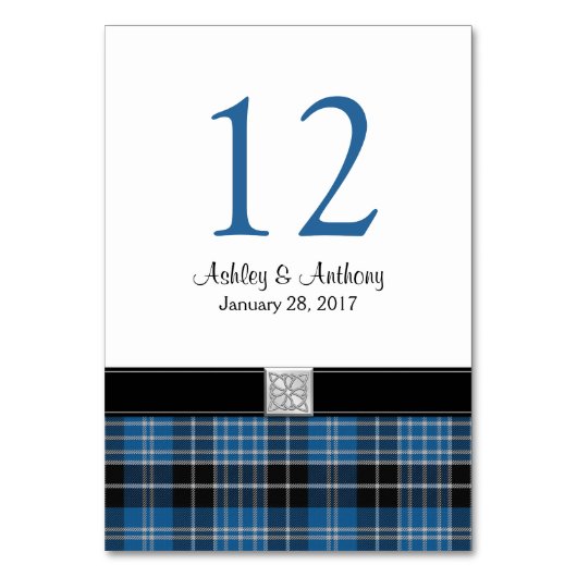 Schotse Clark Tartan bruiloft Kaart (Achterkant)