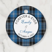 Schotse Clarke Clark Tartan bruiloft Save a Date Bedankjes Labels (Voorkant)