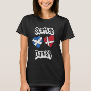 Schotse Deense Vlag Hart Combo Schotland Denemarke T-shirt