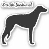 Schotse Deerhound Dog Silhouette Vinyl Sticker (Voorkant)