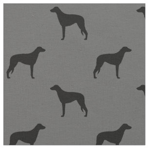Schotse Deerhound Dog Silhouetten Patroon Stof