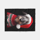 Schotse Deerhound hond met kerstmuts Kerstmis XM Fleece Deken (Voorkant (Horizontaal))