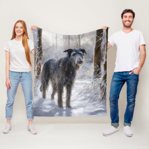 Schotse Deerhound Laat het sneeuwen Kerstmis Fleece Deken