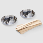 Schotse Deerhound Laat het sneeuwen Kerstmis Handwaaier (Niet-gemonteerd)