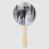 Schotse Deerhound Laat het sneeuwen Kerstmis Handwaaier (Voorkant)