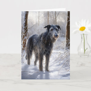 Schotse Deerhound Laat het sneeuwen Kerstmis Kaart