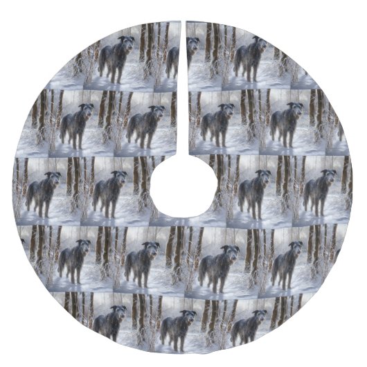 Schotse Deerhound Laat het sneeuwen Kerstmis Kerstboom Rok (Voorkant)