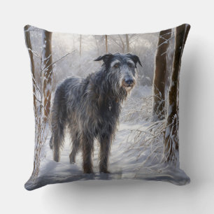 Schotse Deerhound Laat het sneeuwen Kerstmis Kussen