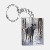 Schotse Deerhound Laat het sneeuwen Kerstmis Sleutelhanger (Voorkant Links)