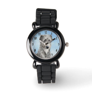 Schotse Deerhound-schilderij - Cute Original Dog A Horloge