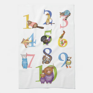 Schotse dieren 1-10 nummers keuken theedoek