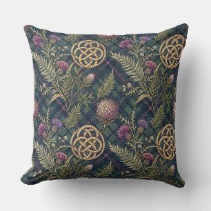 Schotse Distel & Gouden Keltische Knoop Ontwerp Pa Kussen