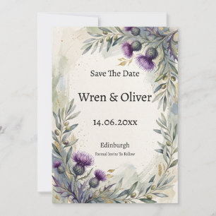 Schotse Distel Olijf Botanisch Save The Date