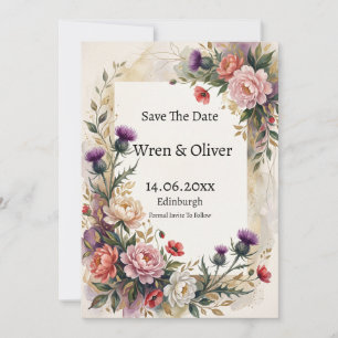 Schotse Distel Pioen Botanische Save The Date