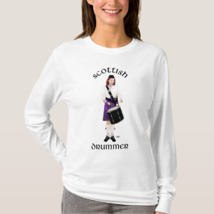 Schotse Drummer - Paarse Kilt T-shirt