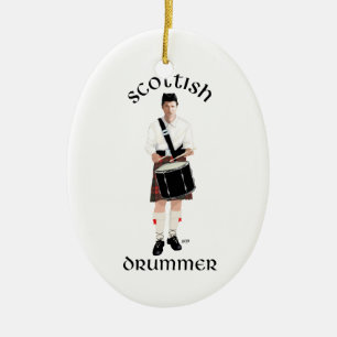 Schotse Drummer - Rode Kilt Keramisch Ornament