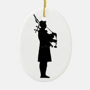 Schotse Dudelsackspeler Silhouet Keramisch Ornament