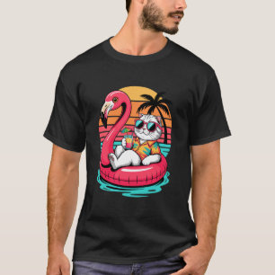 Schotse Fold Kat Strand Zomer Vakantie Zwembad Dri T-shirt