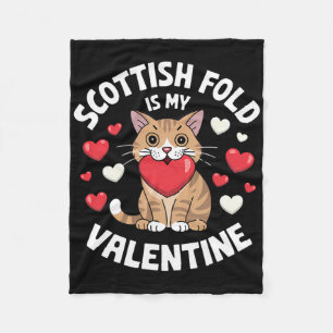Schotse Fold Valentijn Cute Kat Design Hart Kitt Fleece Deken
