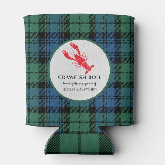 Schotse geruite rivierkreeftengaringsfeestje blikjeskoeler (Achterkant)