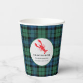 Schotse geruite rivierkreeftenstoofpot verlovingsf papieren bekers (Achterkant)